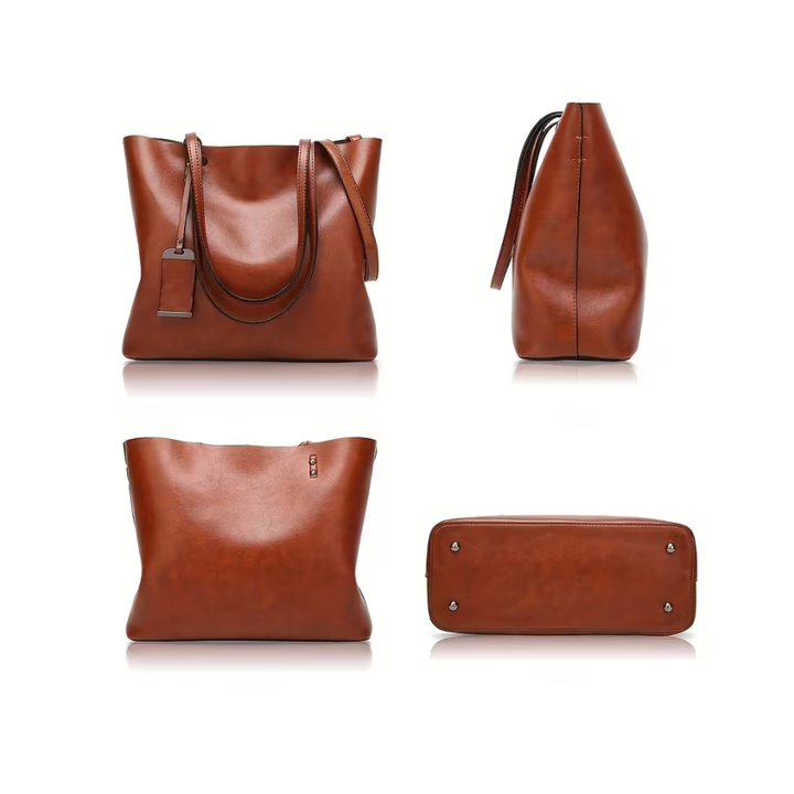 Mira | Laptop bag, hands-free — Spacious Leather Tote