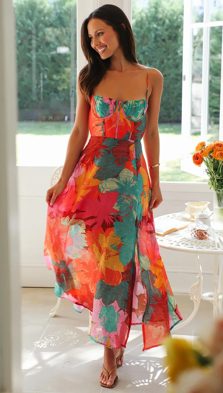 Julian - Sexy Strap Floral Print Dress