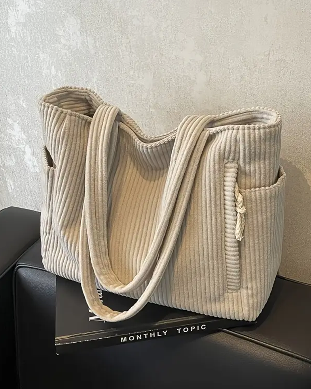 Sienna | Spacious and Striking — Leather Tote with Cord Detail