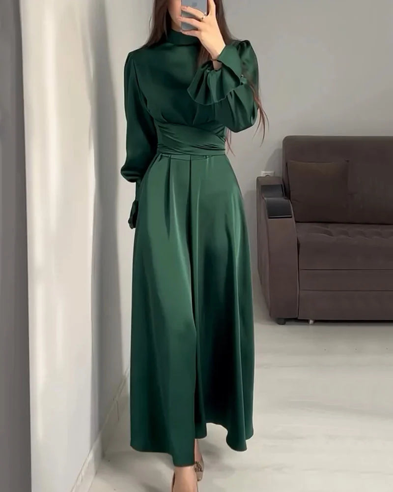 Frost - Elegant Satin Maxi Dress