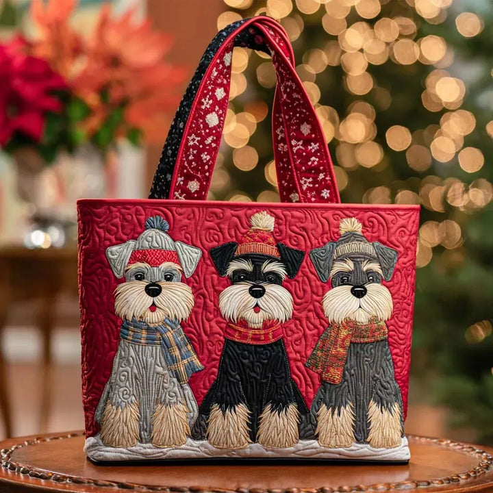 Quilted Tote - Trio of Schnauzers