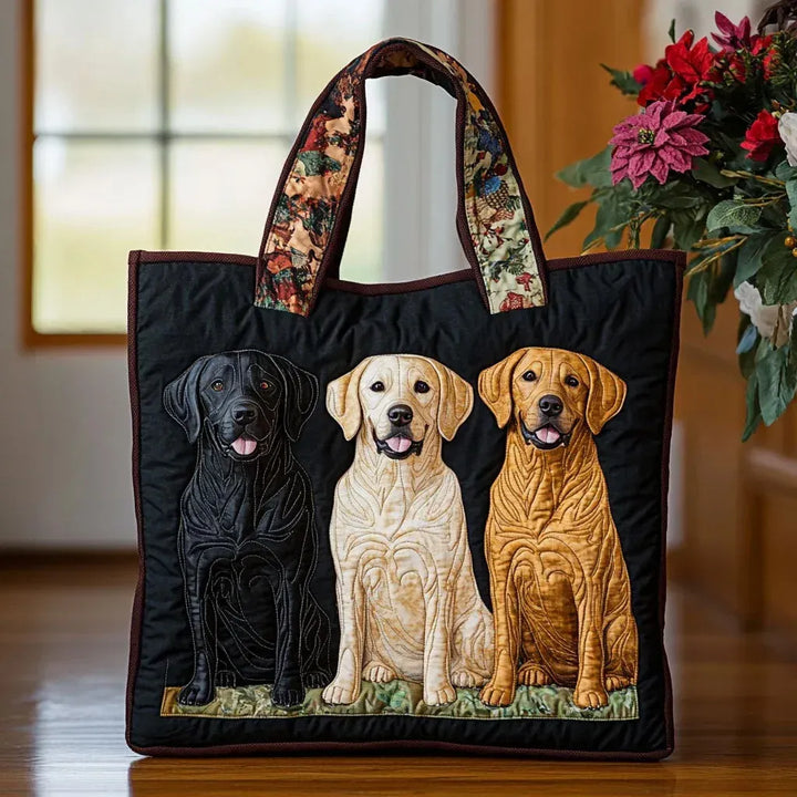 Quilted Tote - Three Labradors