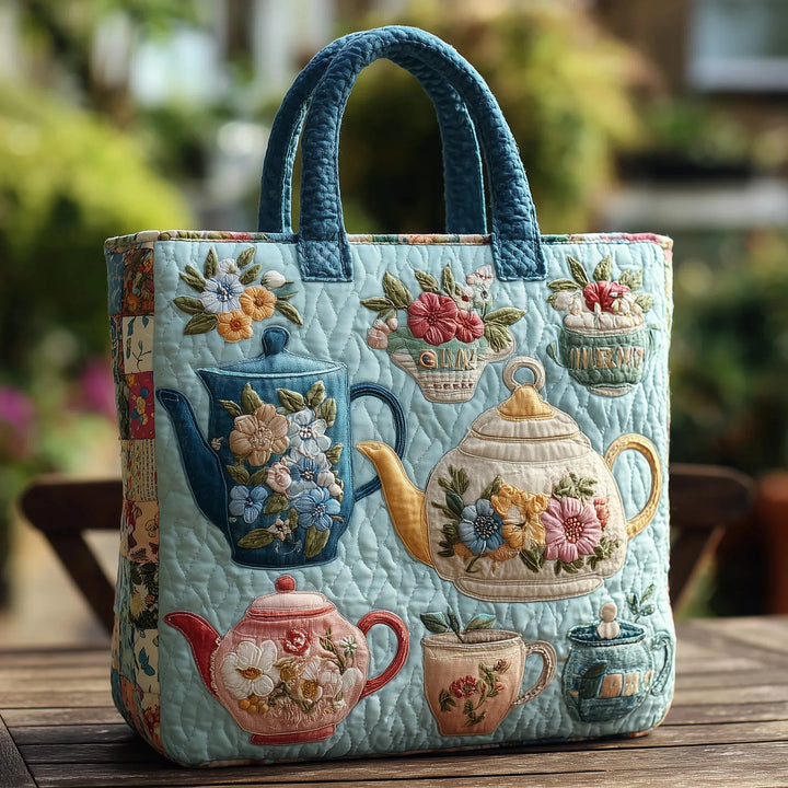 Quilted Tote - Floral Pattern