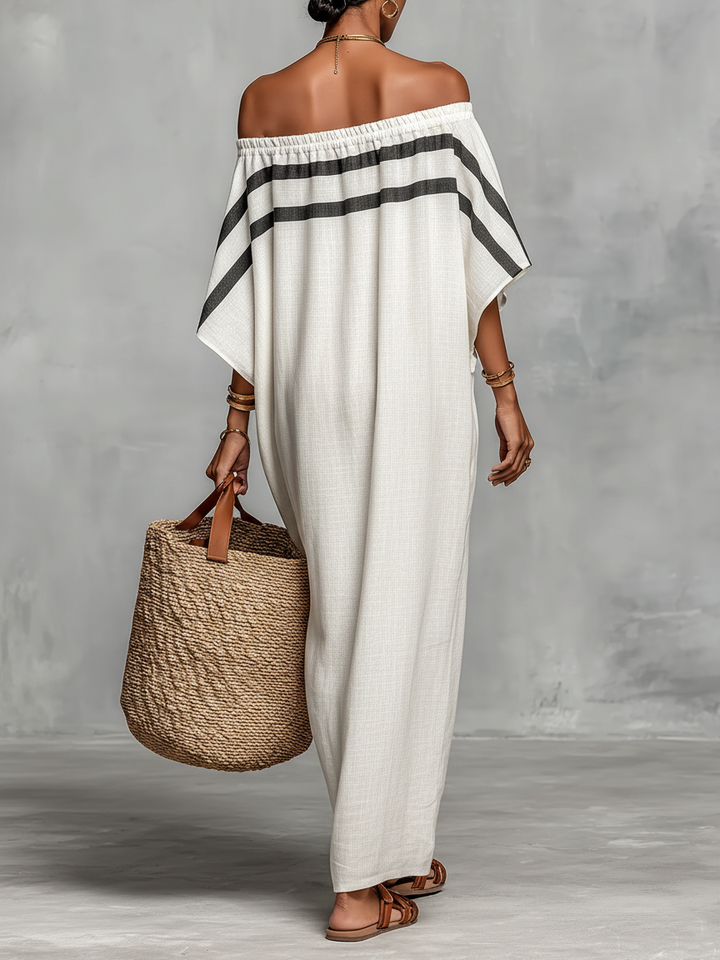 Sophie | Linen Off-Shoulder Maxi Dress