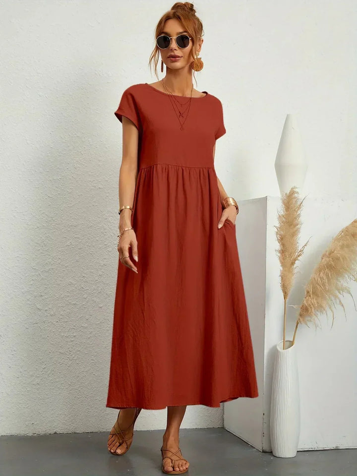 Gabriela™ | Midi fluid dress of timeless elegance