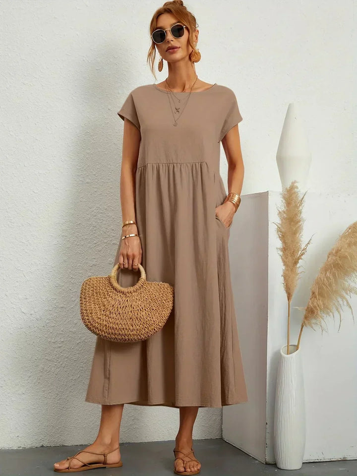 Gabriela™ | Midi fluid dress of timeless elegance