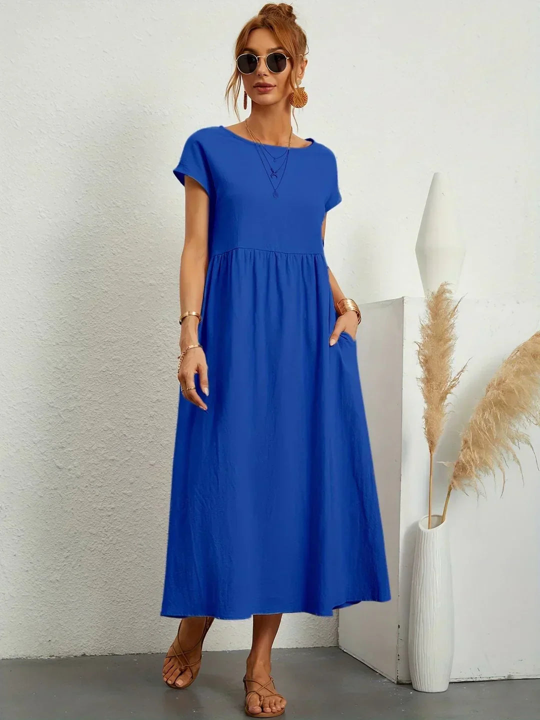 Gabriela™ | Midi fluid dress of timeless elegance