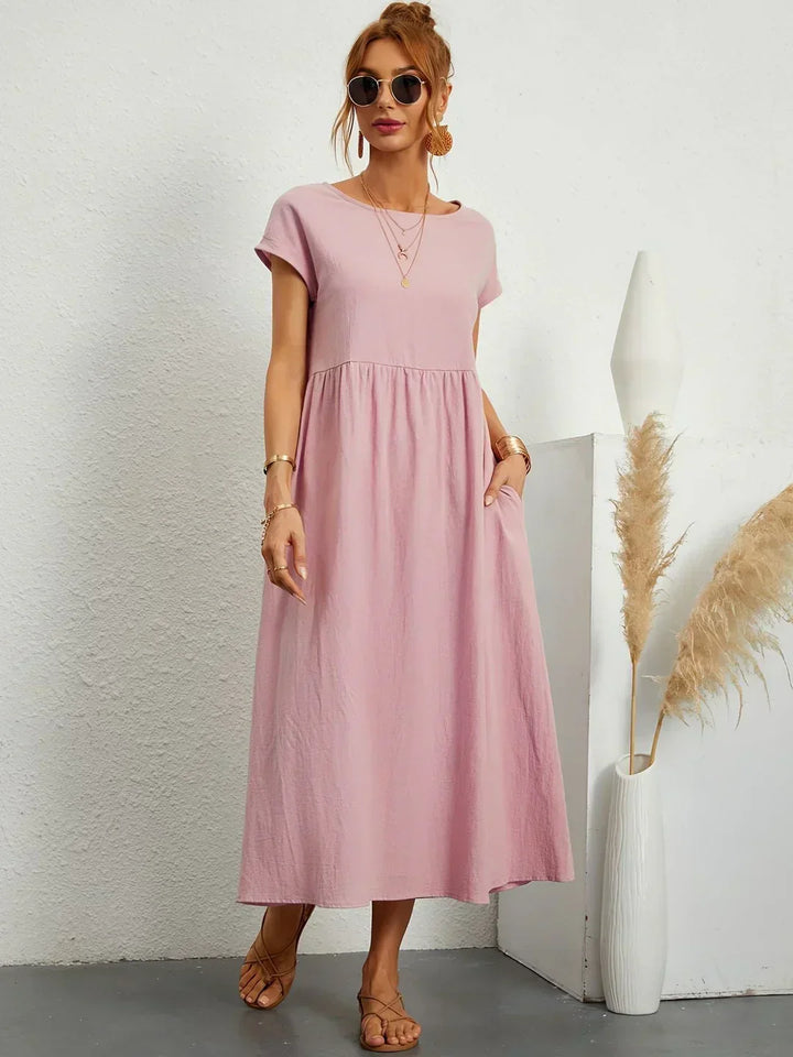 Gabriela™ | Midi fluid dress of timeless elegance