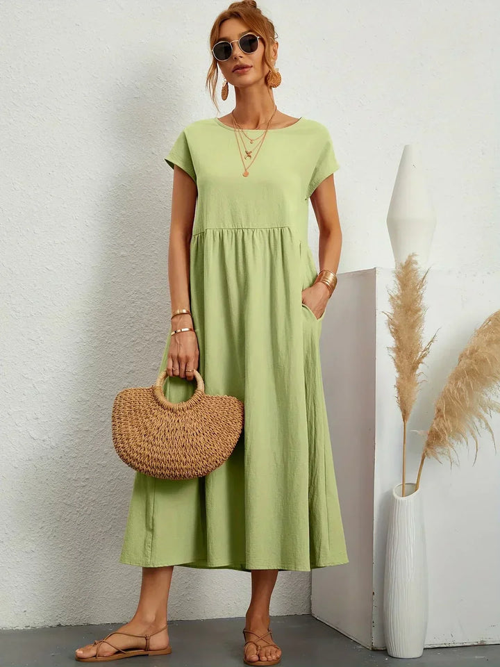 Gabriela™ | Midi fluid dress of timeless elegance