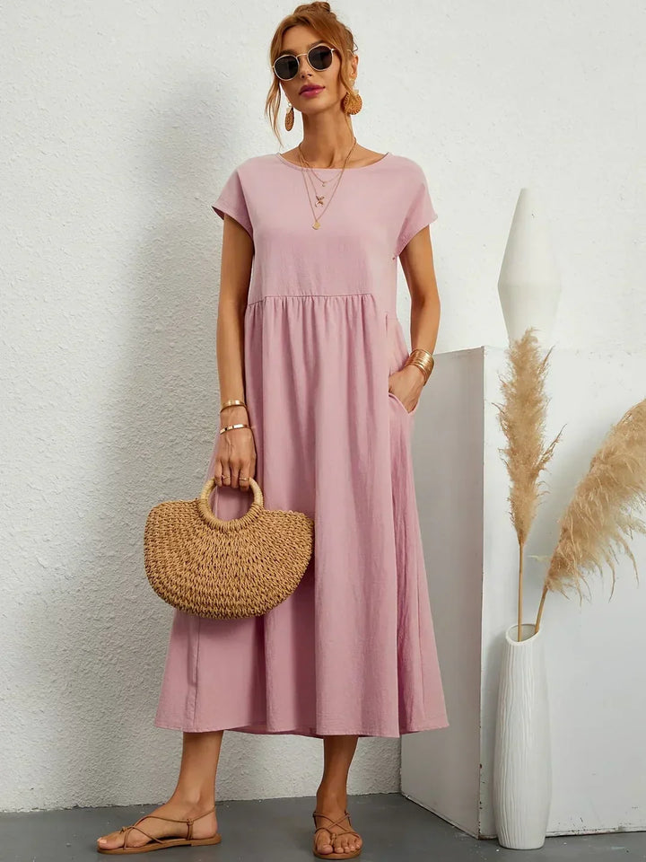 Gabriela™ | Midi fluid dress of timeless elegance