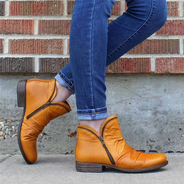 WOMEN ZIPPER WATERPROOF ANKLE-SUPPORT BOOTS 2025