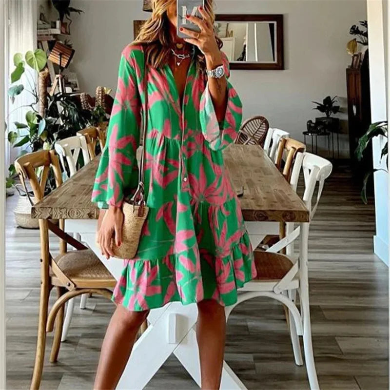 Everlen™ - Boho Bloom Midi Dress