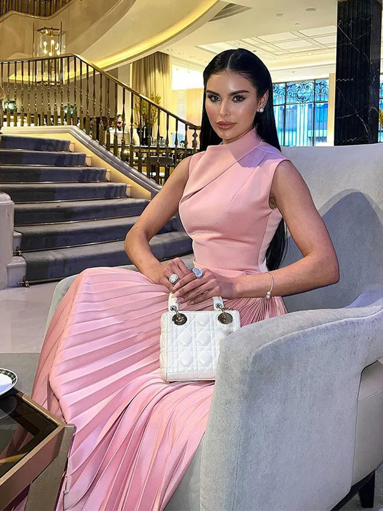 Ellison - Elegant Draped Maxi Dress