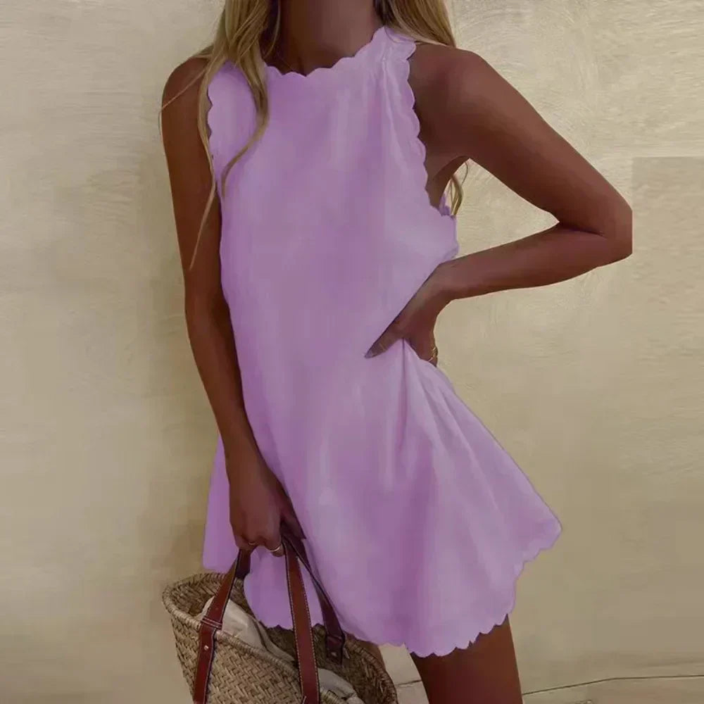 Nathalie | Ruffled Sleeveless Dress
