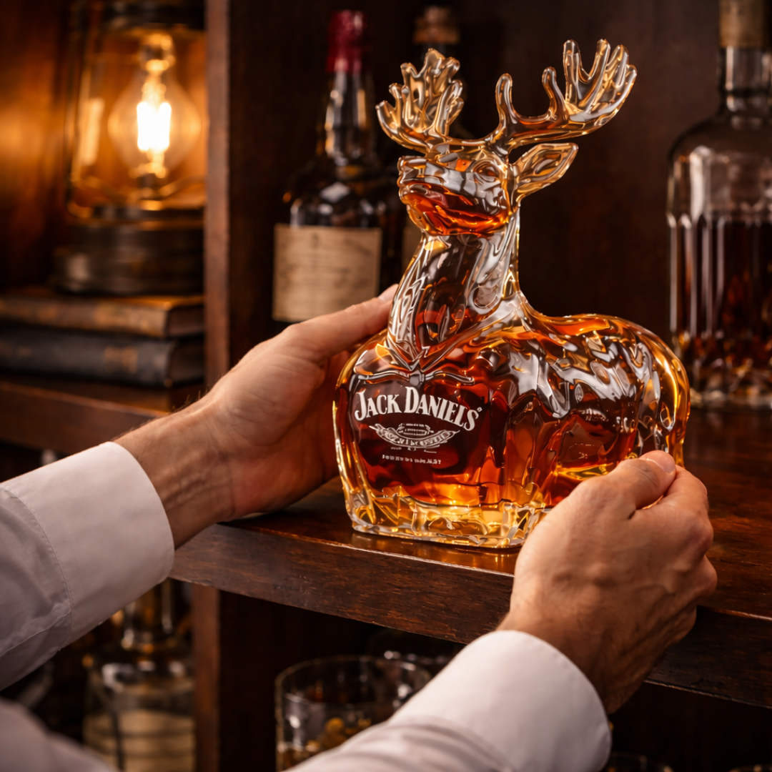 Jack Daniel's Whiskey Bottle - Reindeer Edition