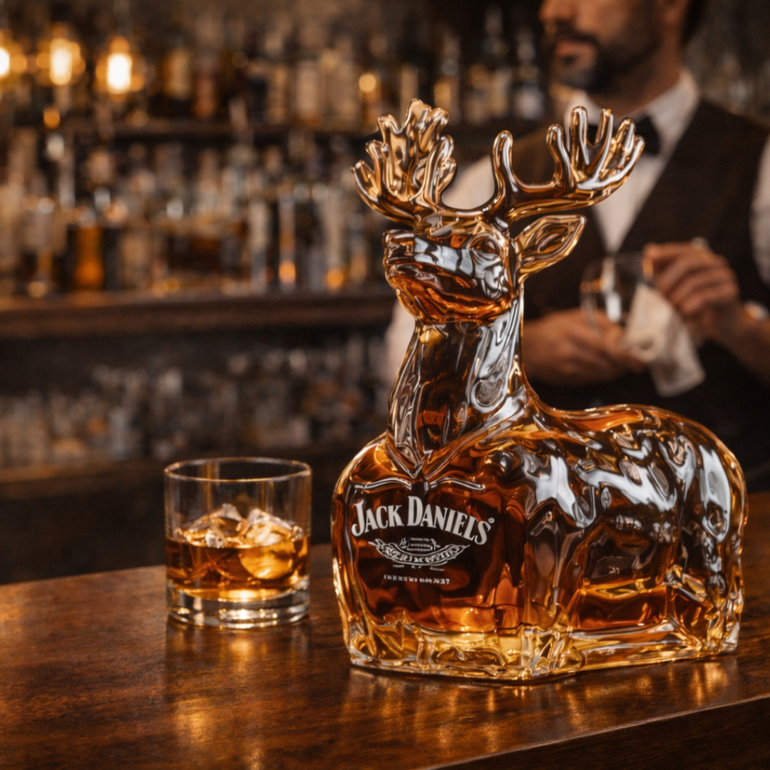 Jack Daniel's Whiskey Bottle - Reindeer Edition