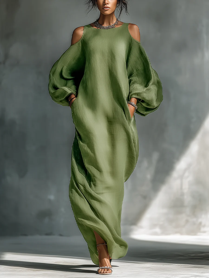Susana | Maxi Flowing Dress with Off-the-Shoulder Design