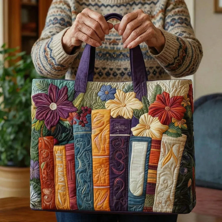 Quilted Tote - Book Lovers