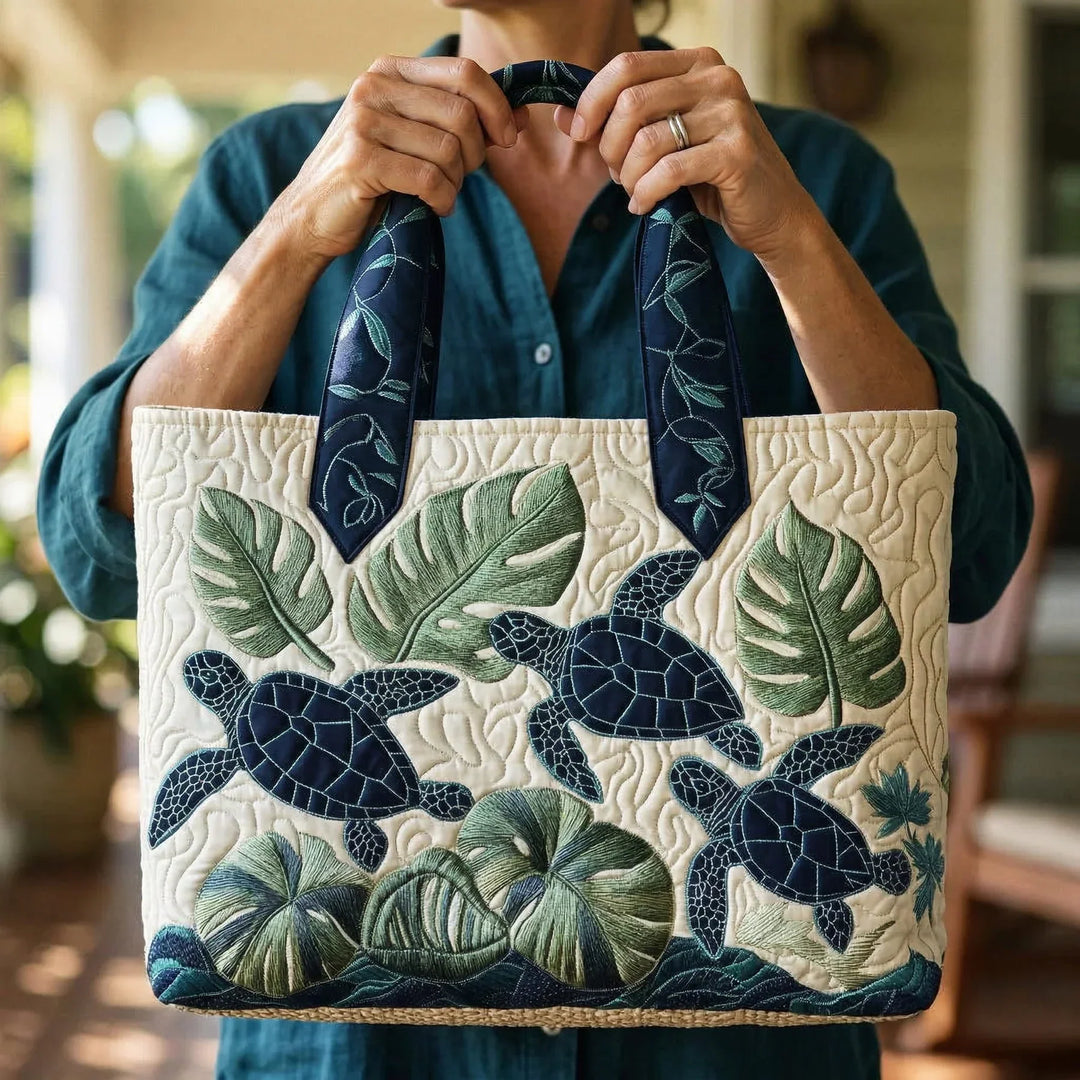 Quilted Tote - Grace of the Sea Turtle