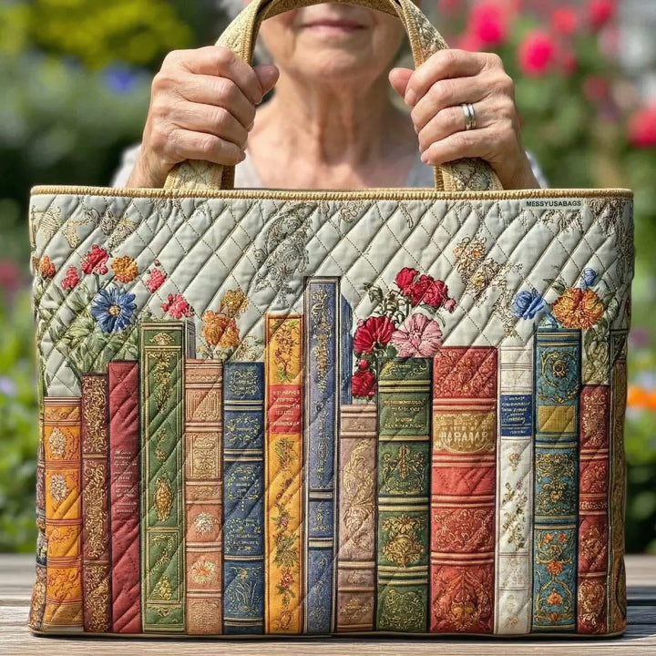 Quilted Tote - Enchanted Library