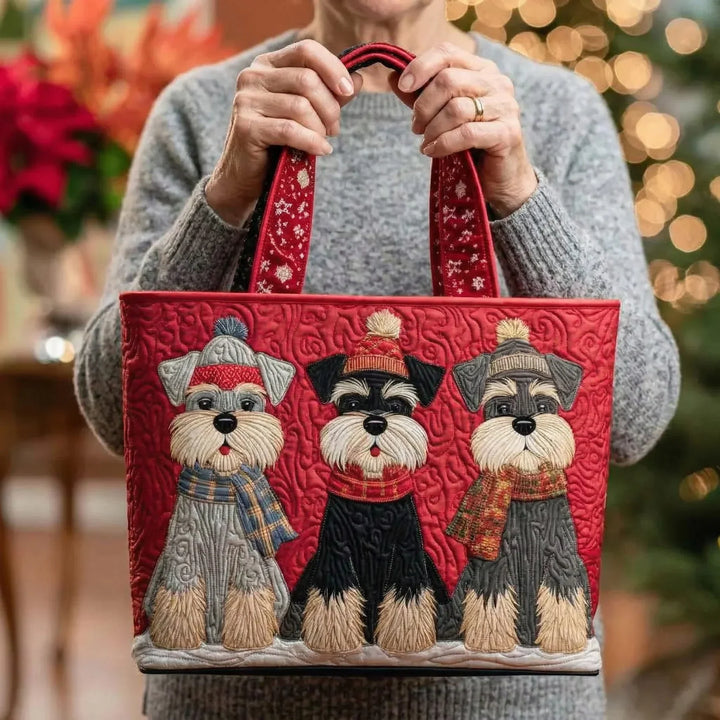 Quilted Tote - Trio of Schnauzers